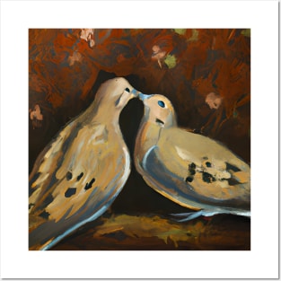 Kissing Mourning Doves Painting Posters and Art